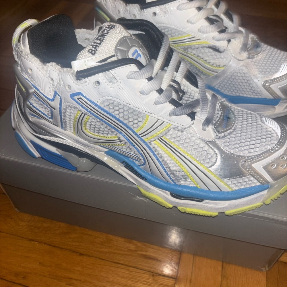 Balenciaga Athletic Shoes - White, Blue, Yellow, Silver